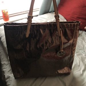 Michael Kors Mirror Grey Leather Tote
